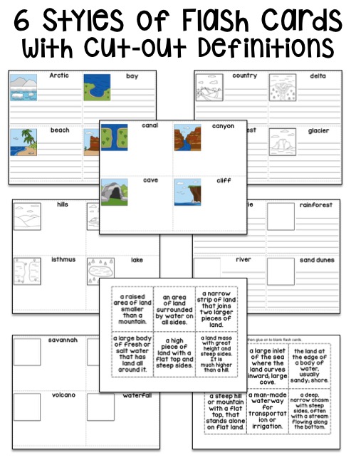 Geography Terms Activities - Notebooking Nook.com | Geography | Early